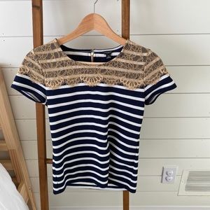 Lace and striped shirt - Ann Taylor